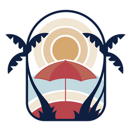 Logotipo do pôr do sol tropical Desenho PNG