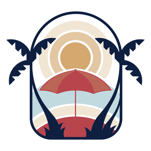 Tropical sunset logo PNG Design