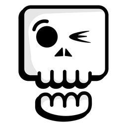 Guiño del logo de ilustración de calavera Diseño PNG