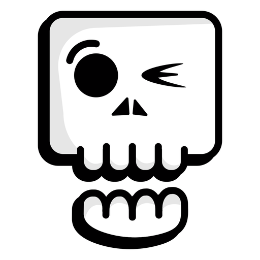 Winking skull illustration logo