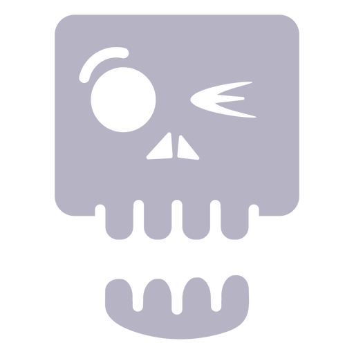 Winking skull silhouette logo PNG Design