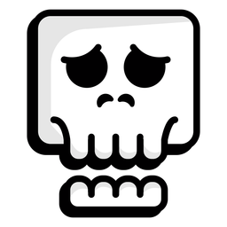 Worried skull illustration logo PNG Design