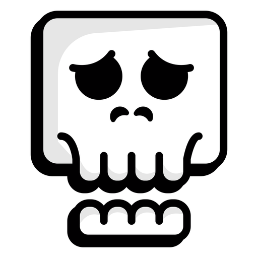 Logotipo de ilustración de cráneo preocupado Diseño PNG