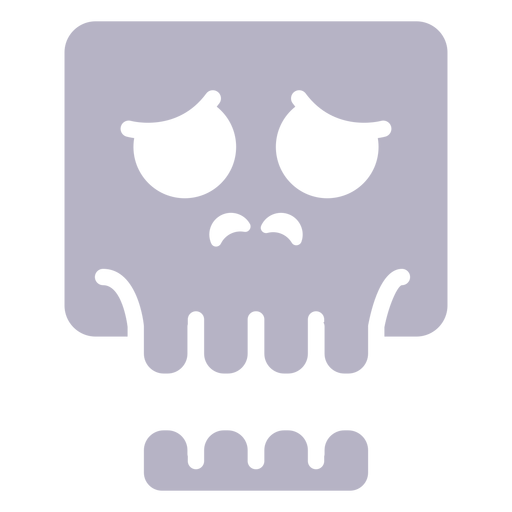 Logotipo de silueta de cráneo preocupado Diseño PNG