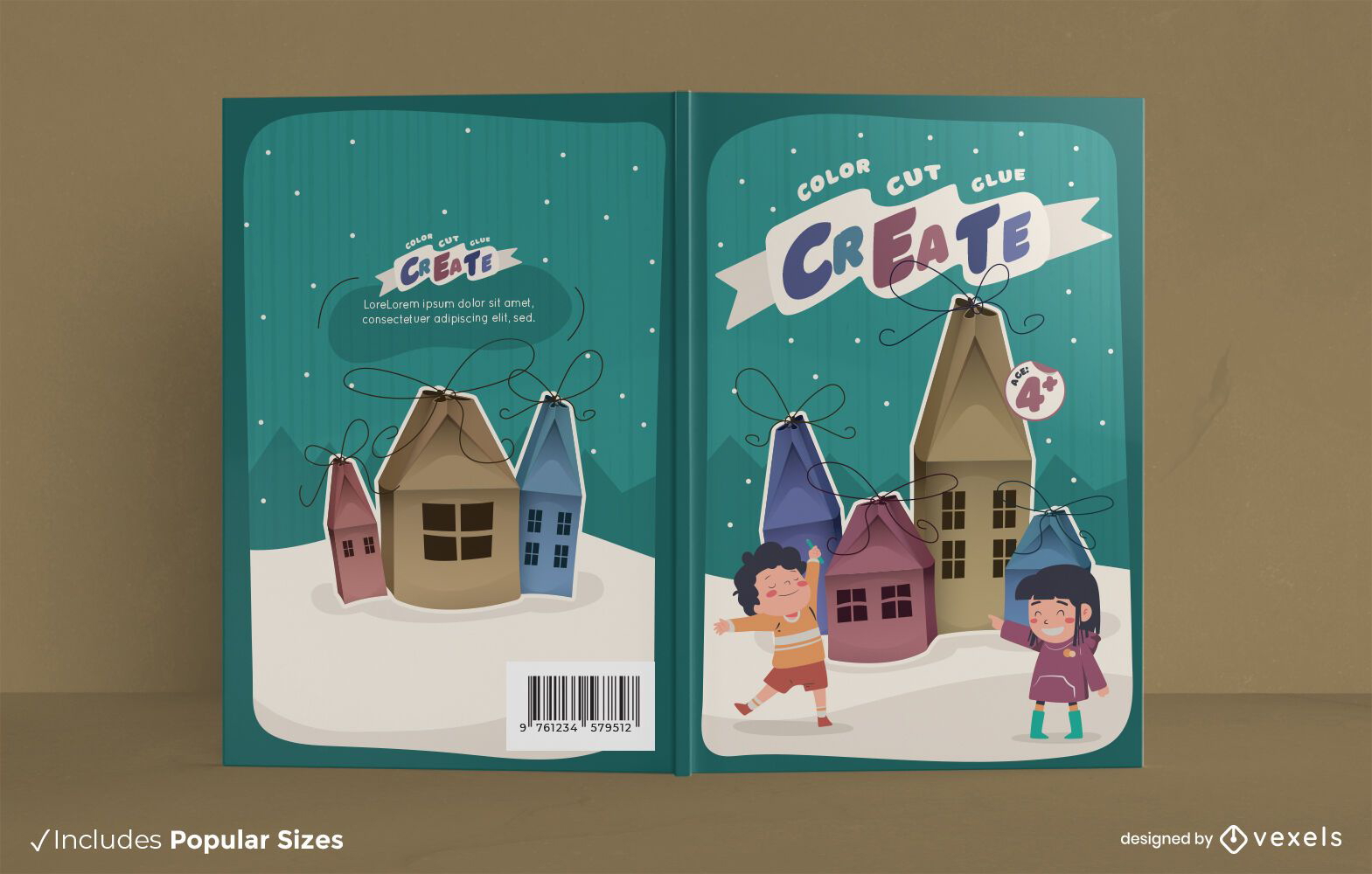 Design da capa do livro de atividades infantis