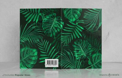 Diseño de portada de libro de hojas tropicales Diseño de portada de libro de hojas tropicales