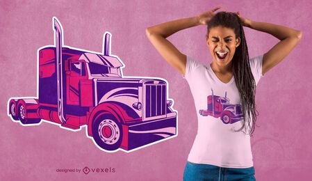 Diseño de camiseta de camión rosa Diseño de camiseta de camión rosa