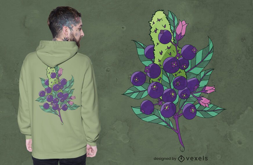 Design de camiseta Blueberry kush Design de camiseta Blueberry kush
