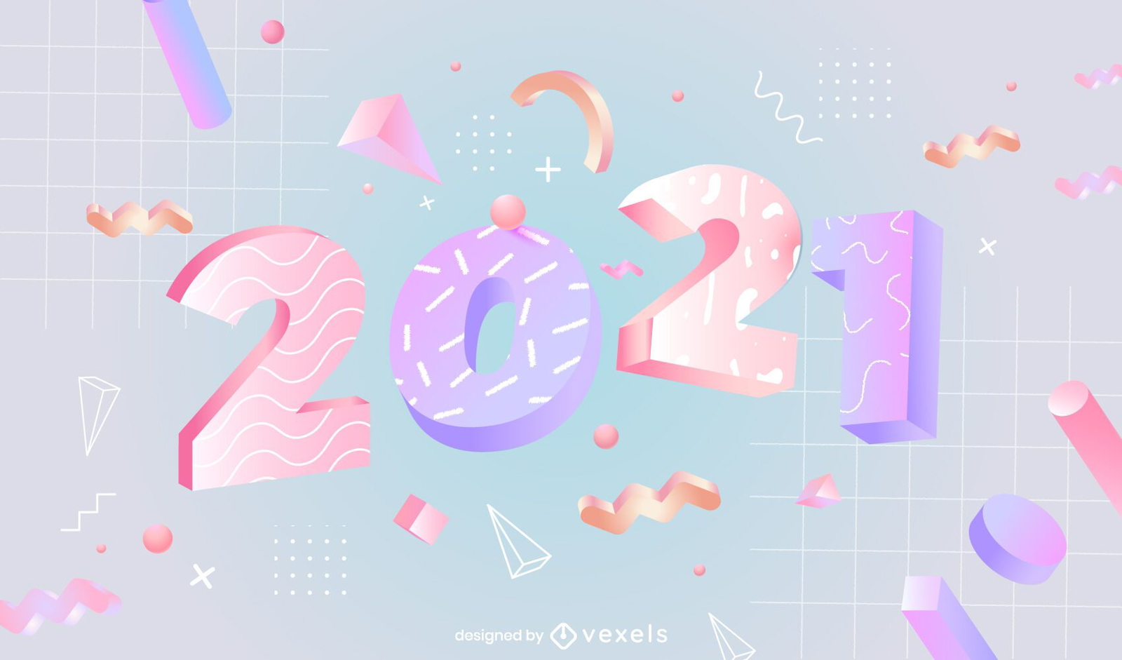 New year 2021 3d illustration
