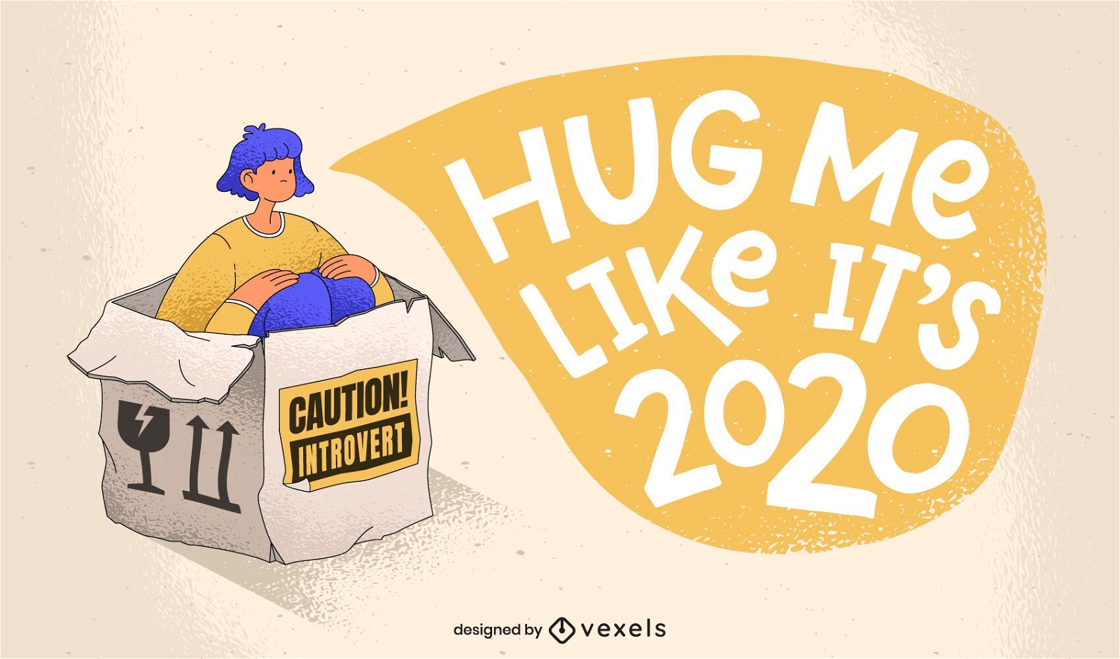 Abrázame como diseño de ilustración 2020