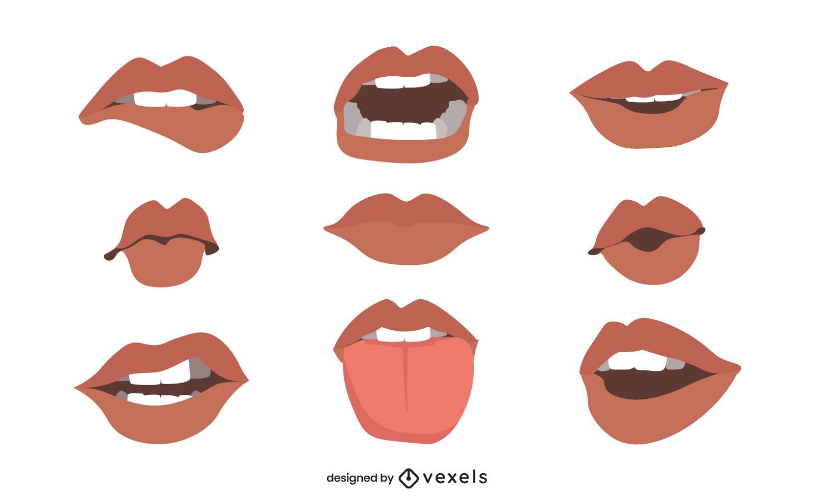 Conjunto de ilustração de boca