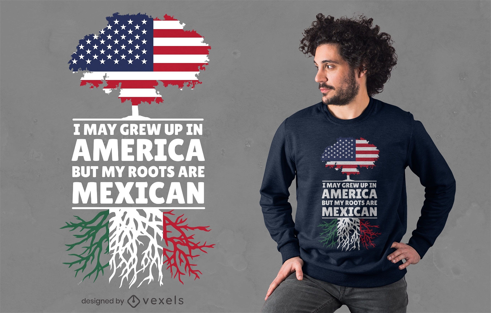Mexican roots t-shirt design