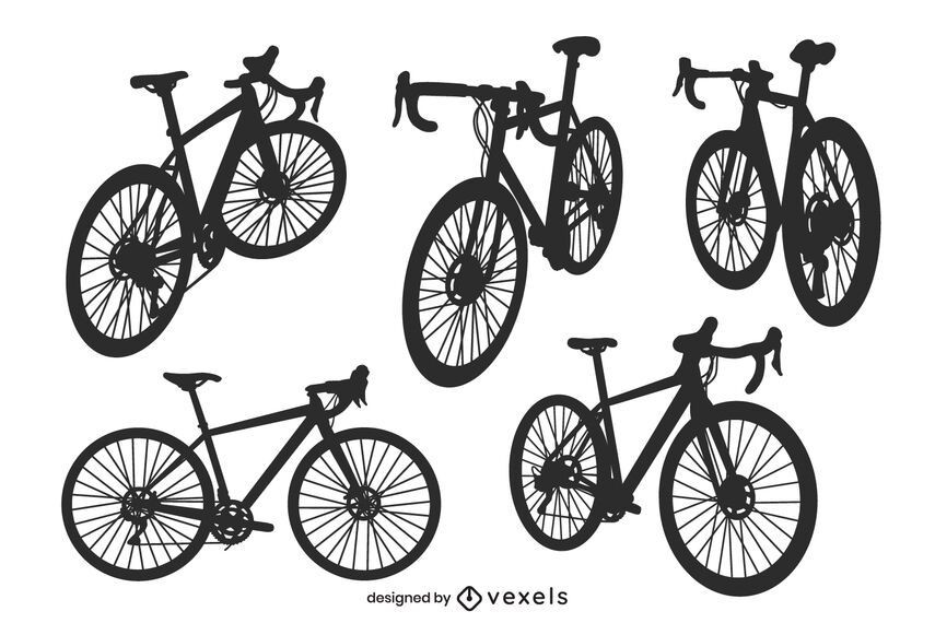 Mountain bike silhouette set Mountain bike silhouette set