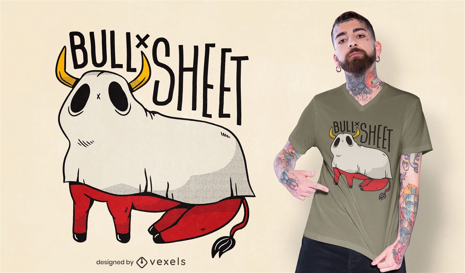 Design de t-shirt bull sheet