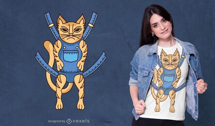 Diseño de camiseta de gato enojado Diseño de camiseta de gato enojado