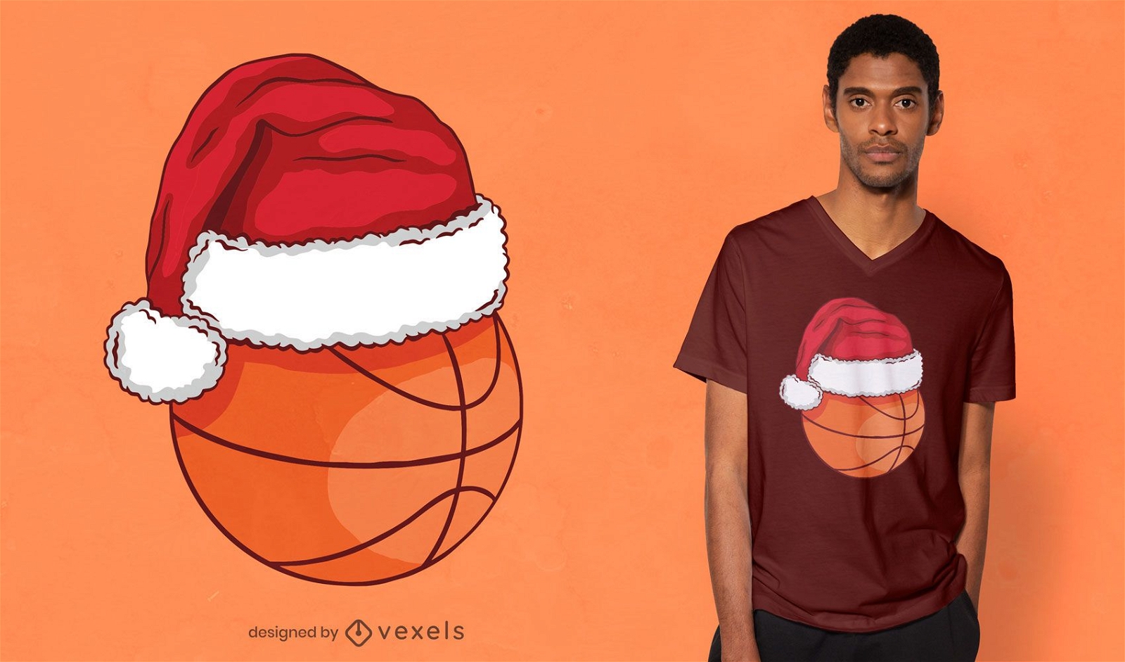 Design de camiseta de basquete de natal