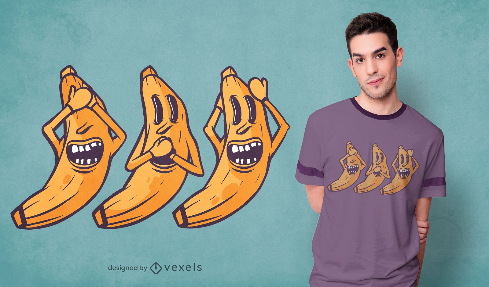 Diseño de camiseta de bananas locas
