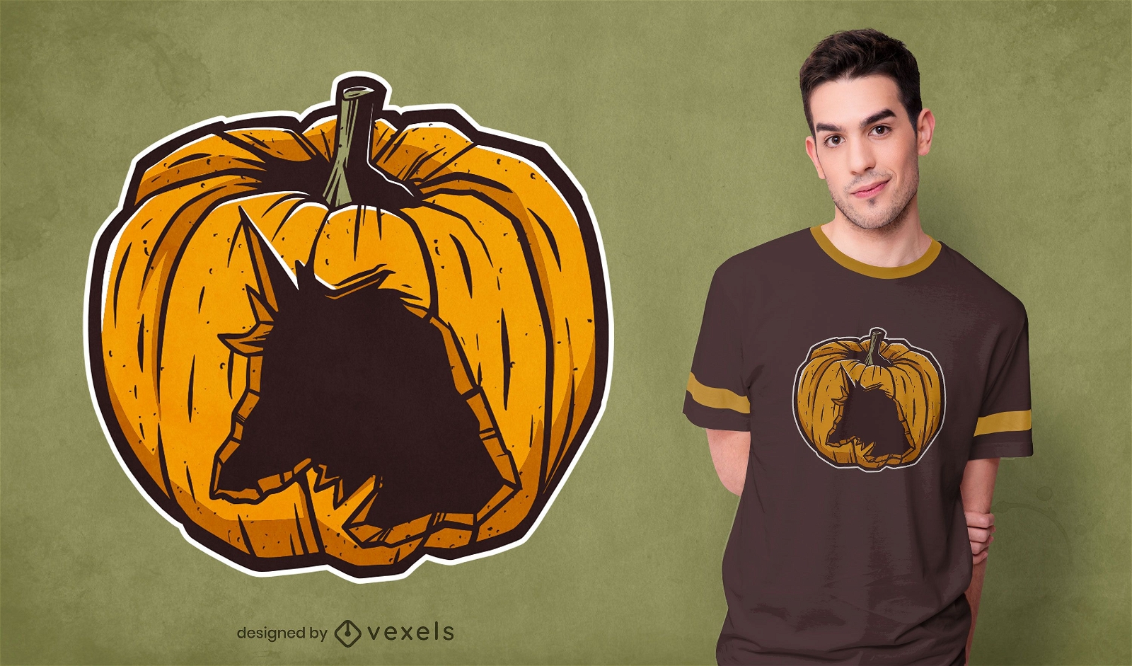 Carved unicorn pumpkin t-shirt design