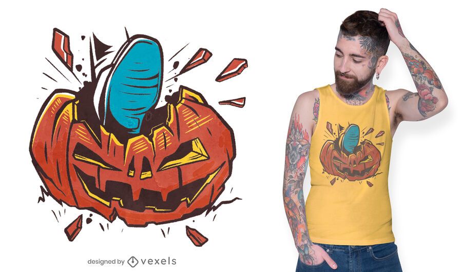 Smashed pumpkin t-shirt design Smashed pumpkin t-shirt design