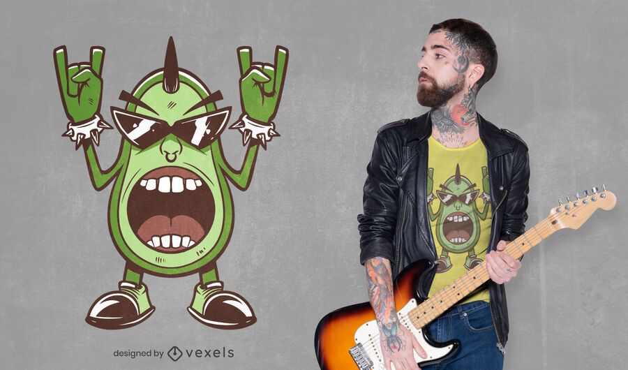 Metal avocado t-shirt design Metal avocado t-shirt design