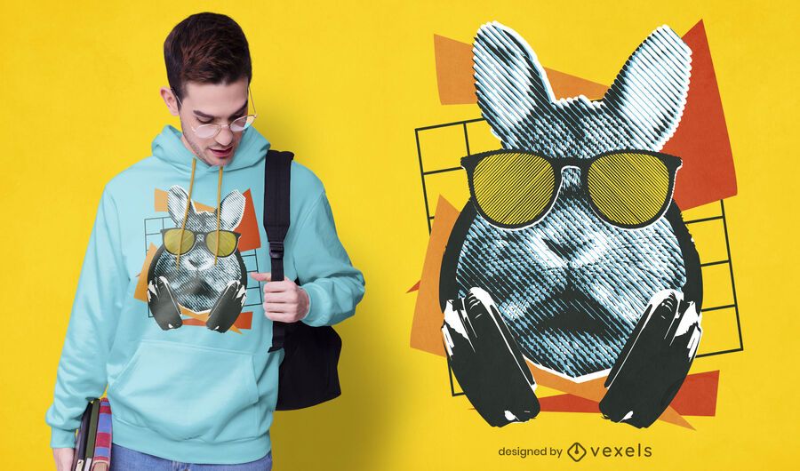 Cool rabbit with sunglasses t-shirt design Cool rabbit with sunglasses t-shirt design
