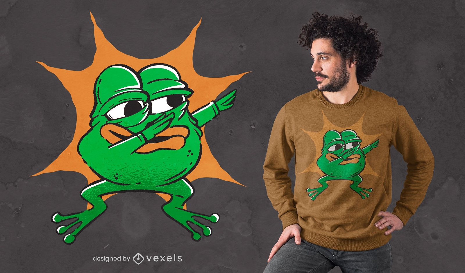 Dabbing frog t-shirt design