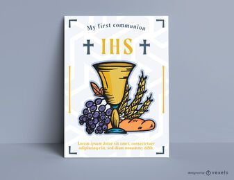Diseño de tarjeta de primera comunión