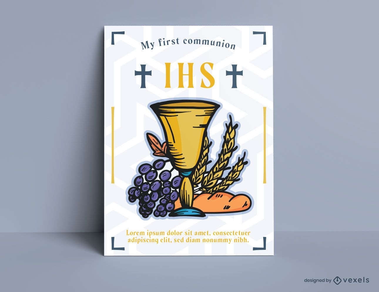Diseño de tarjeta de primera comunión
