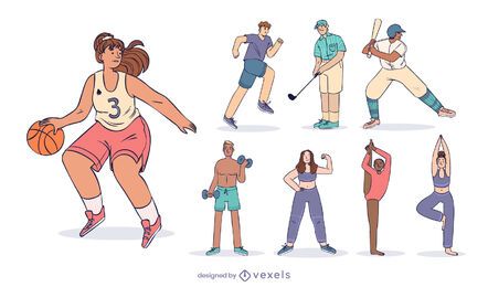 Sports character design set Sports character design set