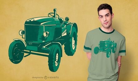 Diseño de camiseta de tractor clásico.