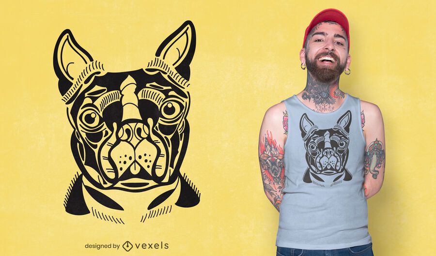 Diseño de camiseta Boston Terrier Diseño de camiseta Boston Terrier