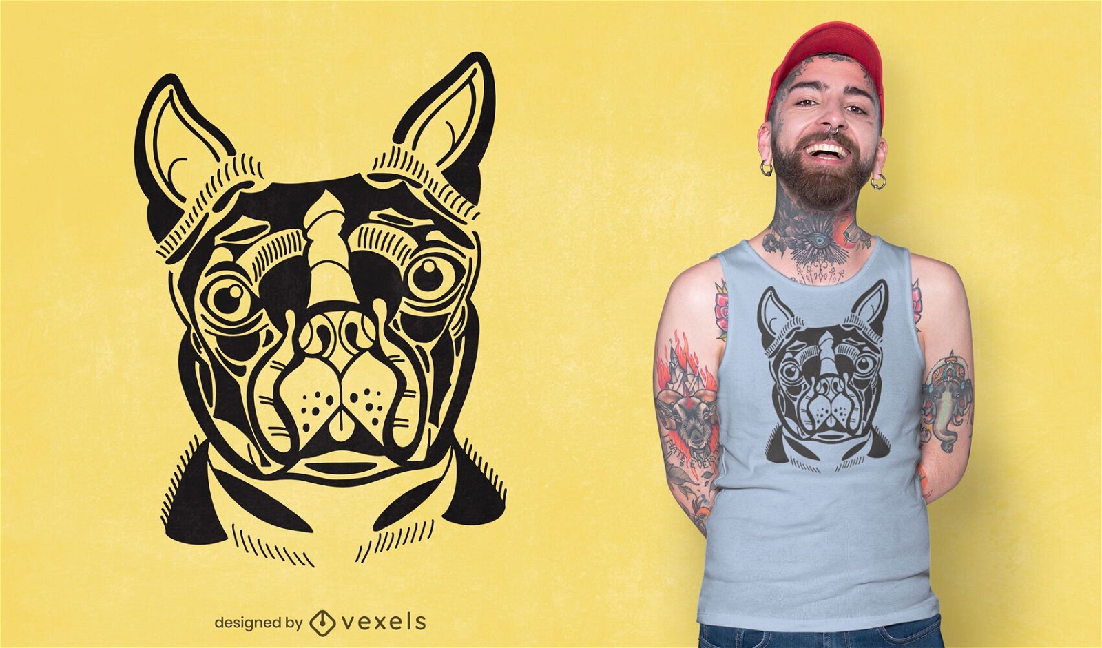 Diseño de camiseta Boston Terrier