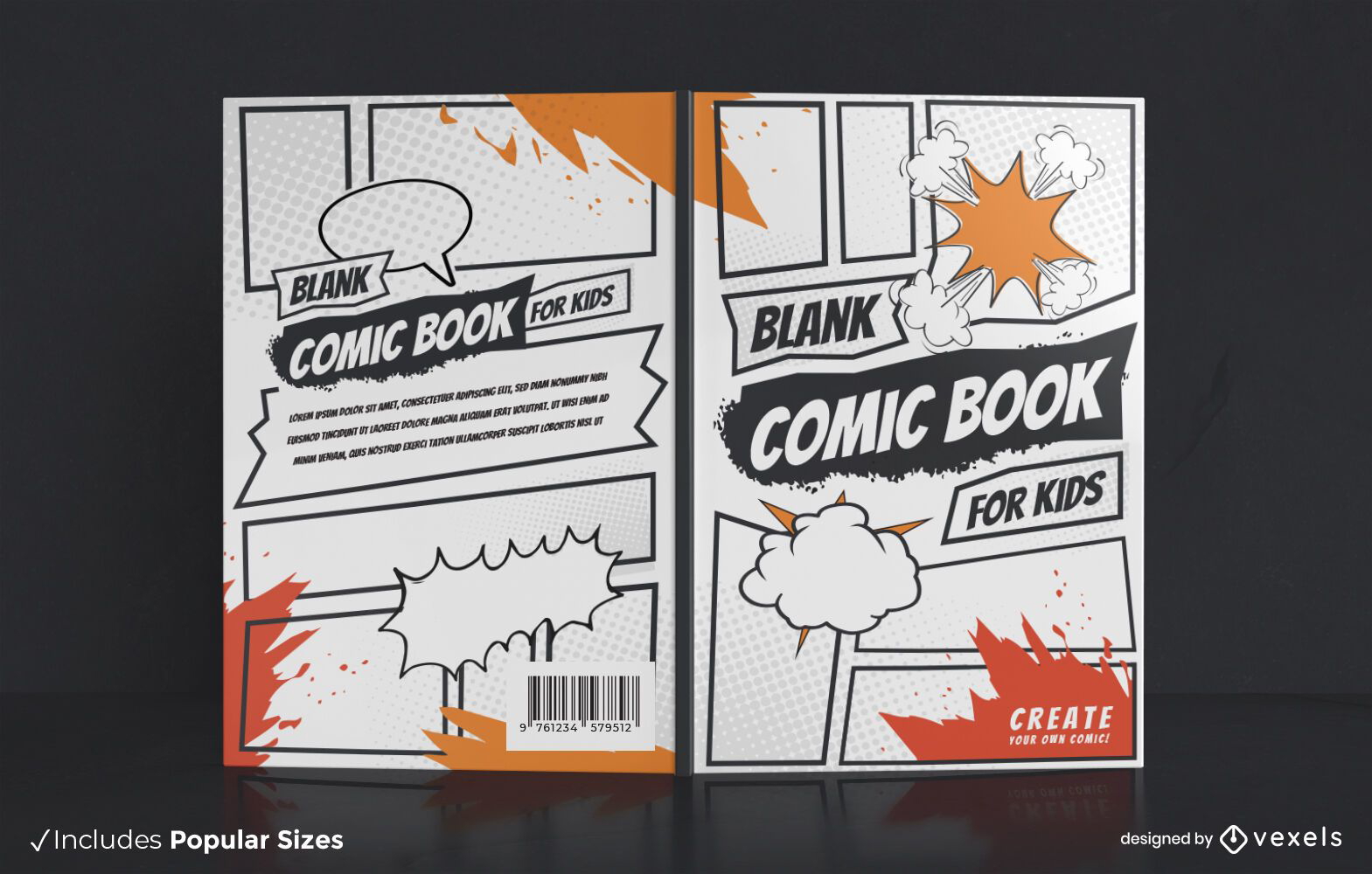 Cómic en blanco: Plantilla de cómic en blanco para niños y adultos. 120  plantillas diferentes sin bocadillos