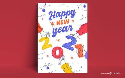 Diseño de tarjeta de año nuevo 2021