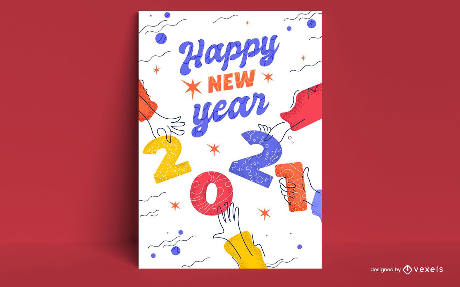 Design de cartão de ano novo 2021