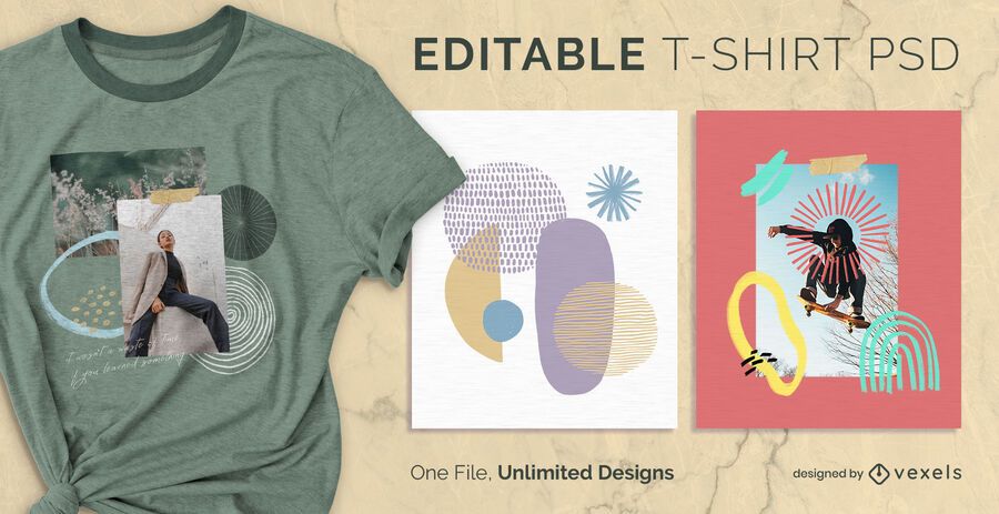 Abstraktes Gekritzel skalierbares T-Shirt psd Abstraktes Gekritzel skalierbares T-Shirt psd
