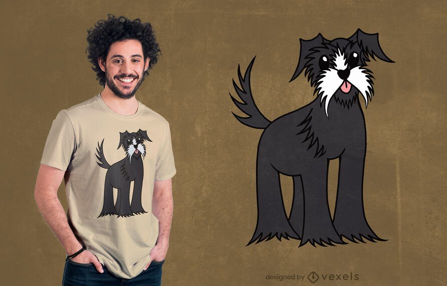 Design fofo de camiseta schnauzer Design fofo de camiseta schnauzer