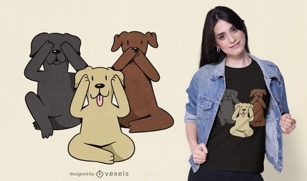 Design de camisetas de três cães sábios