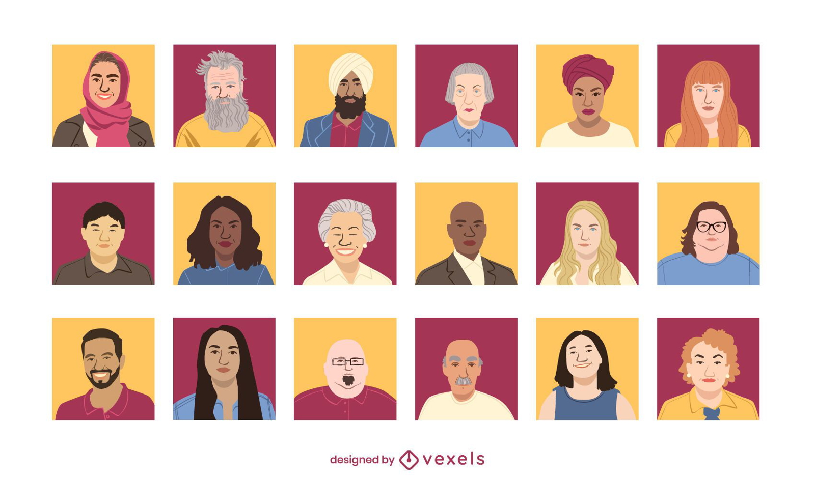 Conjunto de diseño de avatar de personas