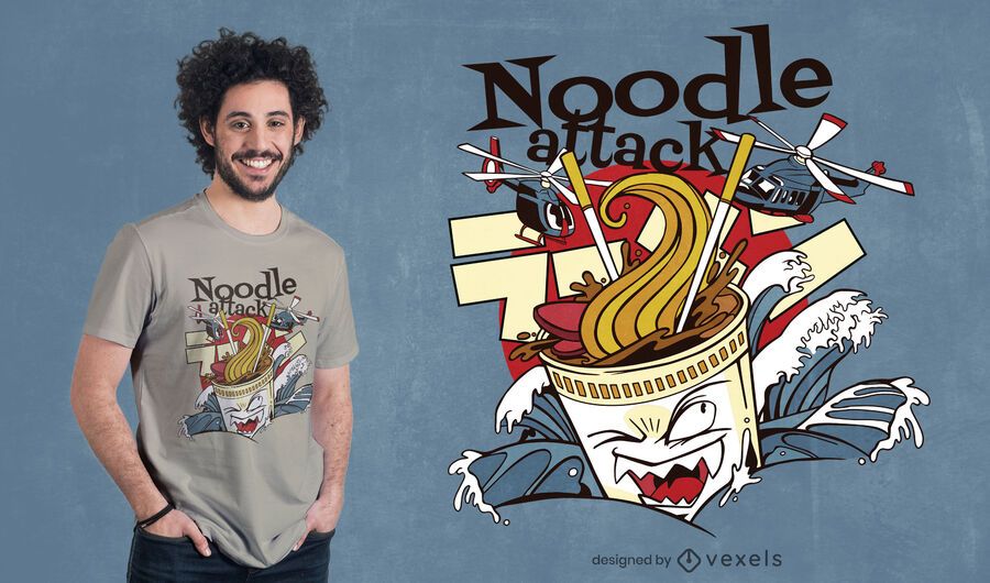 Noodle attack t-shirt design Noodle attack t-shirt design