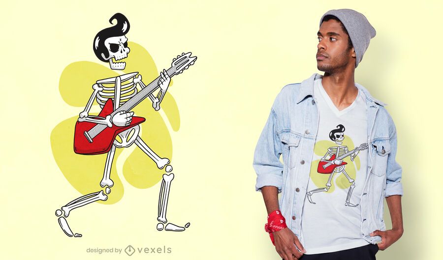 Skeleton guitar t-shirt design Skeleton guitar t-shirt design