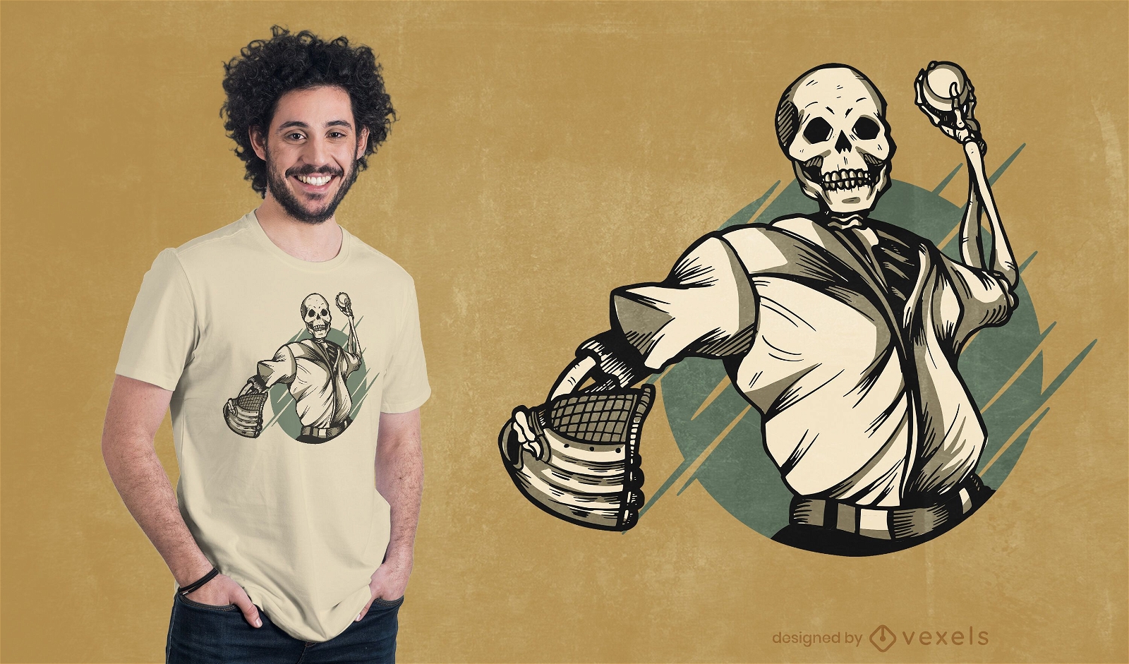 Diseño de camiseta de esqueleto de béisbol