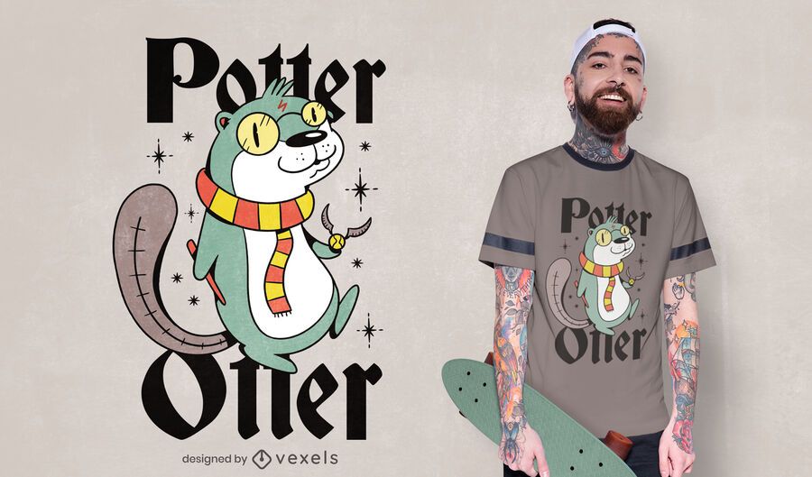 Diseño de camiseta Potter otter Diseño de camiseta Potter otter