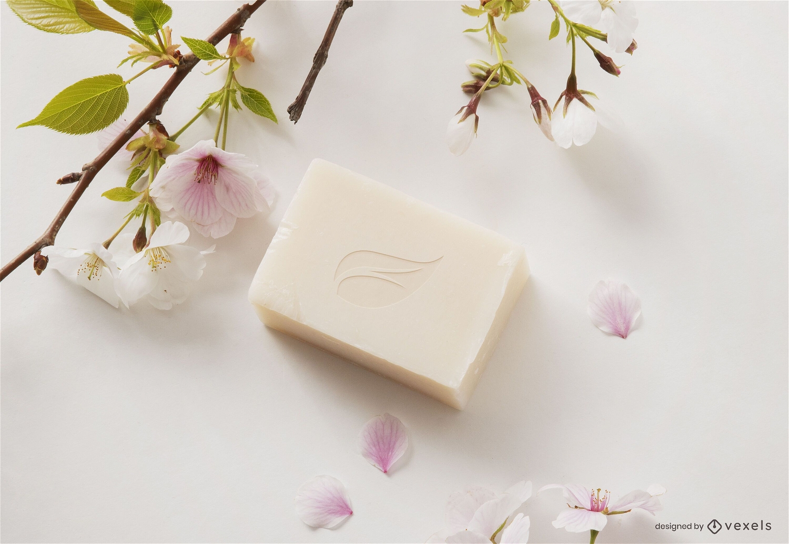 Cosmetic soap mockup composition