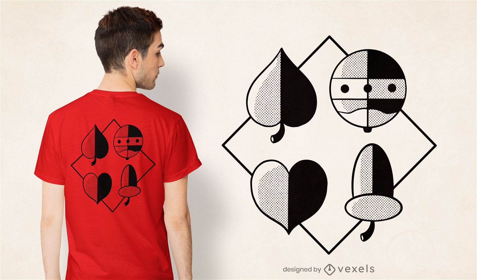 Deutsches Spielkartensymbol-T-Shirt Design
