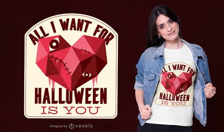 Low poly heart halloween t-shirt design Low poly heart halloween t-shirt design
