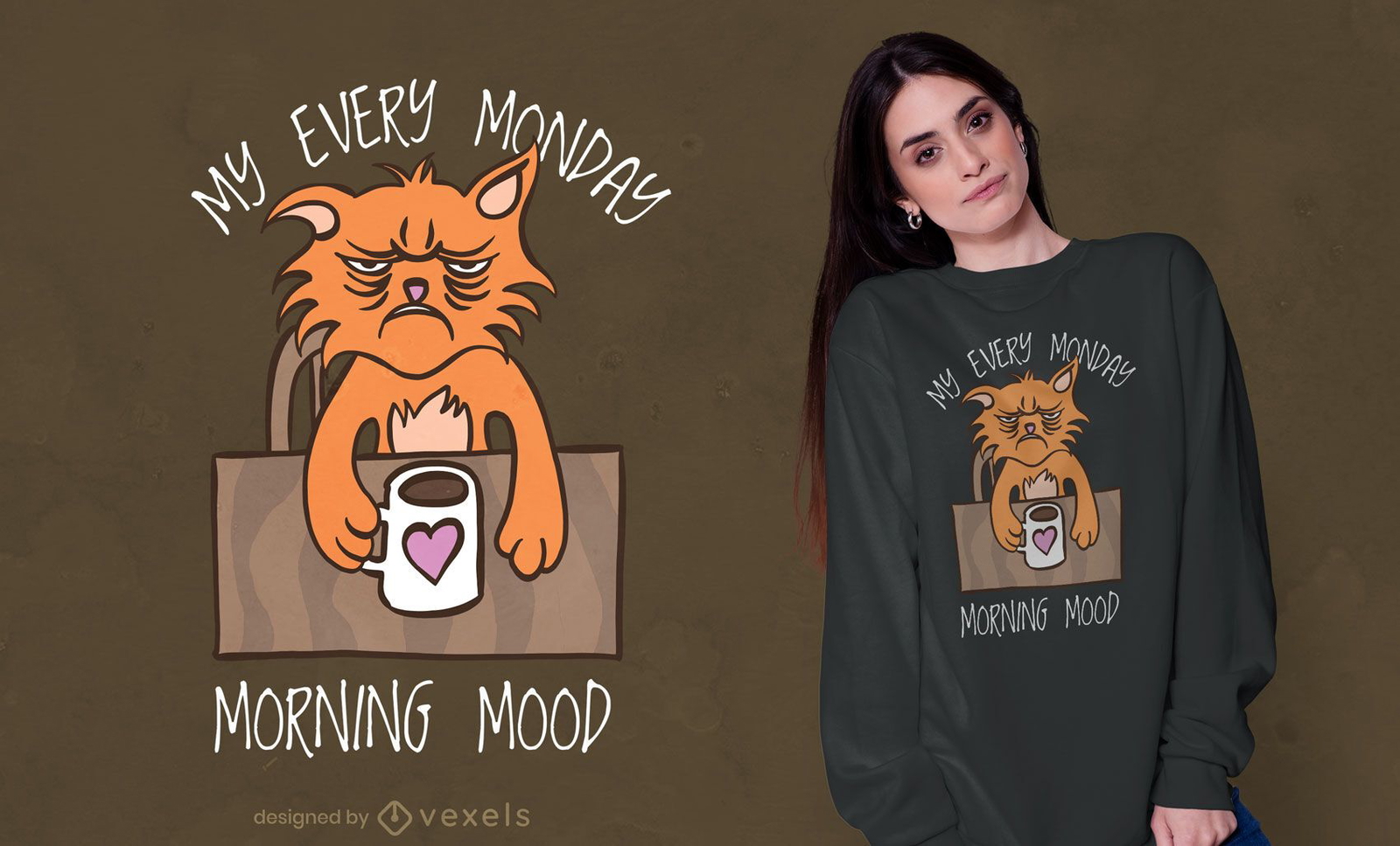 Every Monday Mood T-shirt Design - Vector Download