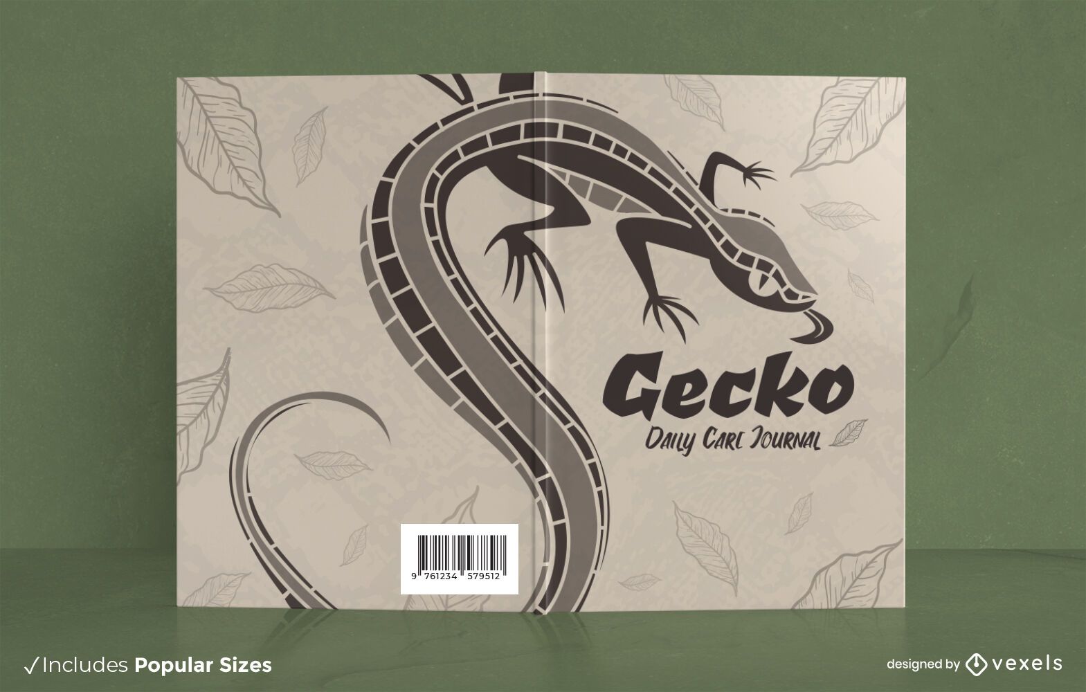 Diseño de portada de libro de cuidado de gecko