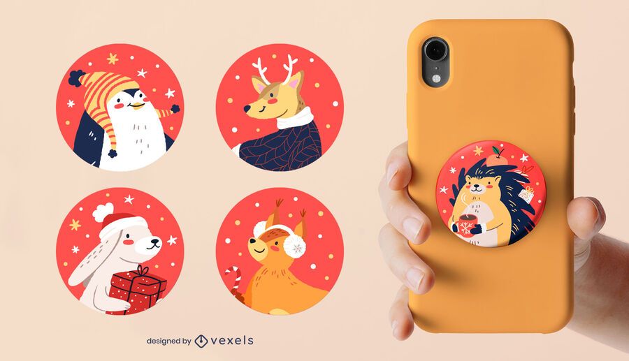 Popsocket de animales navideños Popsocket de animales navideños