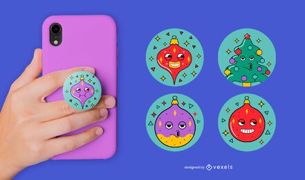 Conjunto de enfeites de natal engraçados Conjunto de enfeites de natal engraçados